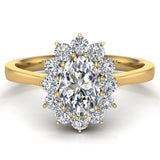 0.80 ct tw April Birthstone Classic Oval Diamond Ring 14K Gold Glitz Design - Yellow Gold