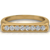 Stacking Bar Ring Diamond Wedding or Anniversary 0.14 ct 14K Gold-G,SI - Yellow Gold