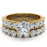 Trellis Round Diamond Wedding Ring Set 2.05 ctw 14K Gold (G,I1) - Yellow Gold