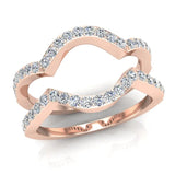 0.45 Ct Diamond Wedding Bands matching Criss Cross Intertwined Ring J,I1 - Rose Gold