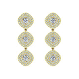 Fashion Diamond Dangle Earrings Exquisite Waterfall 18K Gold-G,VS - Yellow Gold