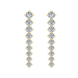 Bridal Journey Style Diamond Chandelier Earrings 18K Gold 3.52 ct-G,VS - Yellow Gold