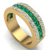 Men's Wedding Rings Emerald Gemstone rings 14K Solid Gold 2.67 cttw - Yellow Gold