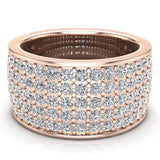 Five-row Women’s Cocktail Diamond Band 2.50 cttw 14K Gold (I,I1) - Rose Gold