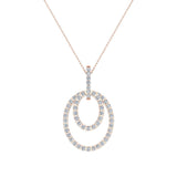 Entwined Circles Dangling Diamond Pendant in 14K Gold (G,SI) - Rose Gold