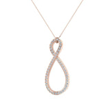 18K Gold Necklace 1.15 ct tw Diamond Infinity Pendant G,VS - Rose Gold