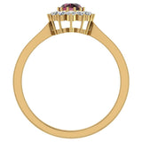 January Birthstone Garnet Oval 14K Gold Diamond Ring 0.80 cttw - Yellow Gold