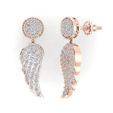 Fashion Statement Diamond Drop Earrings Intriguing Angel Wing 14K Gold-G,SI - Rose Gold