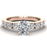 Engagement Rings for Women Oval Cut Diamond 14K Gold  1.00 ct GIA - Rose Gold