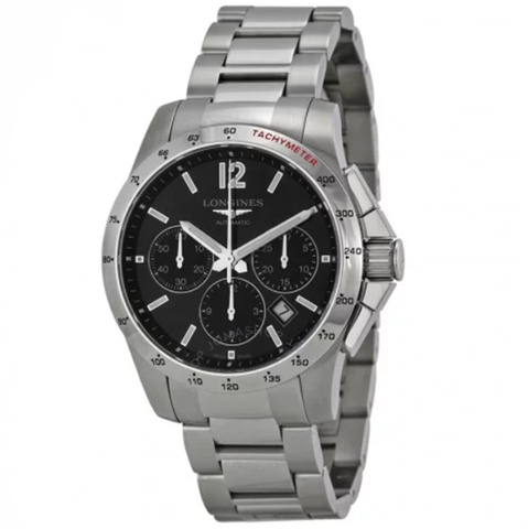 Conquest Chronograph Black Dial Stainless Steel Men's Watch L27434566