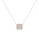 14K Gold Barrel Necklace 0.71 ct tw Diamond Charm Pendant-G,SI - Rose Gold
