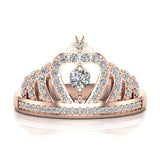 Fashion Princess Tiara Crown Diamond Ring 0.50 carat total weight Band Style 14K Gold (G,SI) - Rose Gold