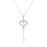 0.27 ct Key to your Heart Diamond Necklace 14K Gold-L,I2 - Rose Gold