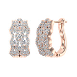 1.25 Ct Intertwined Huggies Styled Diamond Hoop Earrings 14K Gold (G,SI) - Rose Gold