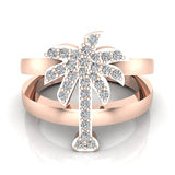 Trendsetter Fashion Palm Tree Diamond Ring 0.31 ctw 14K Gold-I,I1 - Rose Gold