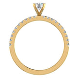 Petite Engagement Ring Round Cut Diamond 14K Gold 0.65 ct-I,I1 - Yellow Gold