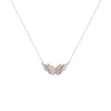 18K Gold Necklace Feather & Wings Diamond Pendant 0.74 ctw G,VS - Rose Gold