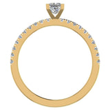 Petite Engagement Rings for Women Princess Diamond 14K Gold 0.65 ct-I1 - Yellow Gold