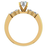 Diamond Engagement Ring Shoulder Accent Diamonds 14K Gold-G,I1 - Yellow Gold