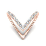 V Shape Fashion Diamond Ring Stackable Bands 0.44 Ct 18K Gold-G,VS - White Gold