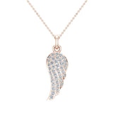 0.47 cttw Angel Wing Diamond Pendant Necklace 14K Gold G,SI - Rose Gold