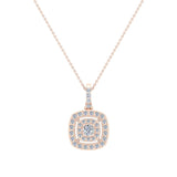 Cushion Twining Dainty Charm Necklace 14K Gold 0.41 Ctw-G,SI - Rose Gold