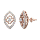 0.77 ctw Diamond Marquise Shape Earrings in 18K Gold (G,VS) - Rose Gold