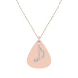 Signature Guitar 14K Gold Diamond Necklace Musical Note Highlights 0.10 ctw-G,I1 - Rose Gold