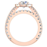 Moissanite Wedding Ring Set 14K Gold Real Diamond accented Ring 5.55 ct-SI - Rose Gold