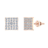 Sharp & Edgy Square illusion plate Stud Earrings 0.48 ct 14K Gold-G,SI - Rose Gold