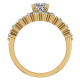 Princess Diamond Solitaire Engagement Ring Set 18k Gold-G,VS - Yellow Gold