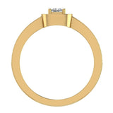 Princess Cut Diamond Ring Promise Style Petite Cushion Halo 14K Gold 0.39 ctw (I,I1) - Yellow Gold
