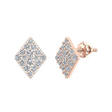 Diamond Kite Shape Pave Diamond Earrings 1/2 ct 14K Gold-G,SI - Rose Gold