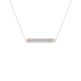 Diamond Bar Pendant 18K Gold Necklace 0.45 ctw-G,VS - Rose Gold