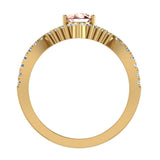 1.75 Ct Pear Cut Pink Morganite Diamond Wedding Ring Set 14K Gold-I,I1 - Yellow Gold