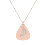 Signature Guitar 14K Gold Diamond Necklace Musical Note Highlights 0.10 ctw-I,I1 - Rose Gold