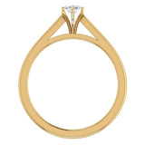 Marquise Cut Earth-mined Diamond Engagement Ring 14k Gold-G,VS2 - Yellow Gold