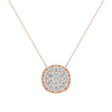 14K Gold Necklace Button Dainty Button Style Pendant 0.50 ctw-G,SI - Rose Gold