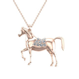 Horse Diamond Necklace for Women 14K Gold 0.20 ct tw (G,SI) - Rose Gold