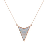 18K Gold Chevron Shape Arrow Pavé set Diamonds Necklace 0.50 ct-VS - Rose Gold