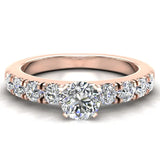 Engagement Rings for Women Round Brilliant 14K Gold 1.10 ct GIA - Rose Gold