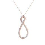 14K Gold Necklace 1.15 ct tw Diamond Infinity Pendant G,SI - Rose Gold