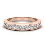 Wedding Band matching to Three-stone Princess-cut wedding ring 14K Gold G,SI - Rose Gold