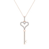 0.36 ct Key to your Heart Diamond Necklace 14K Gold-L,I2 - Rose Gold