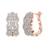 1.25 Ct Intertwined Huggies Styled Diamond Hoop Earrings 14K White Gold (I,I1) - Rose Gold