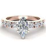 Engagement Ring for Women Marquise Cut 14K Gold 1.20 cttw GIA - Rose Gold