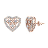 0.95 ctw Diamond Heart Shape Earrings in 18K Gold-G,VS - Rose Gold