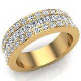 14K Gold Half-way eternity diamonds Wedding Band Channel setting 2.52 CT - Yellow Gold