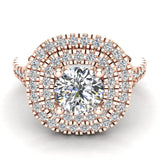 Cushion Halo Diamond Engagement Ring 1.66 cttw 14K Gold-G,SI - Rose Gold