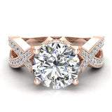 Infinity Solitaire Diamond Engagement Ring 1.91 ct 14K Gold-I1 - Rose Gold